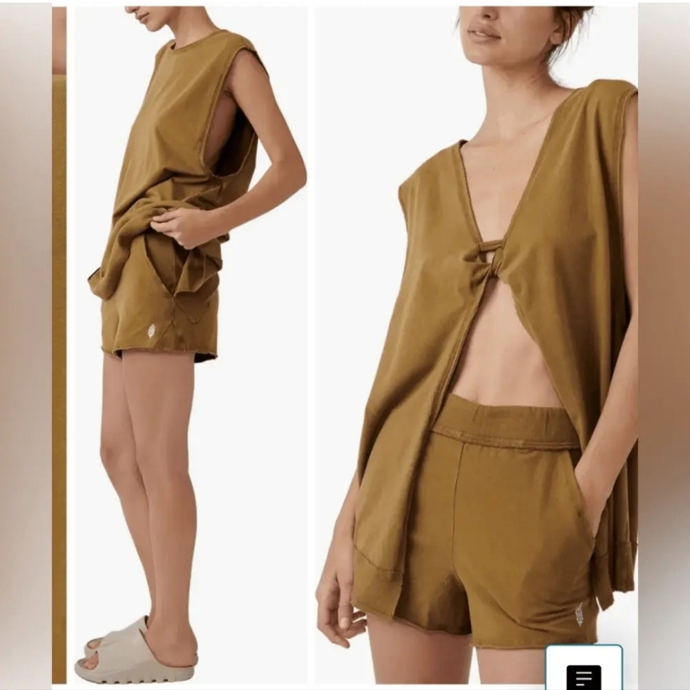 NWOT 89$ Free People In Poly Bag  Movement City of Angels Knit Set Size M - Picture 4 of 7